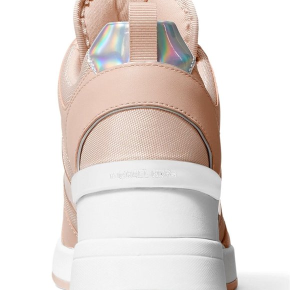 Michael Kors Georgie Soft Pink Trainer Wedges Sneakers Shoes Flat Multi Size NEW - Picture 4 of 7
